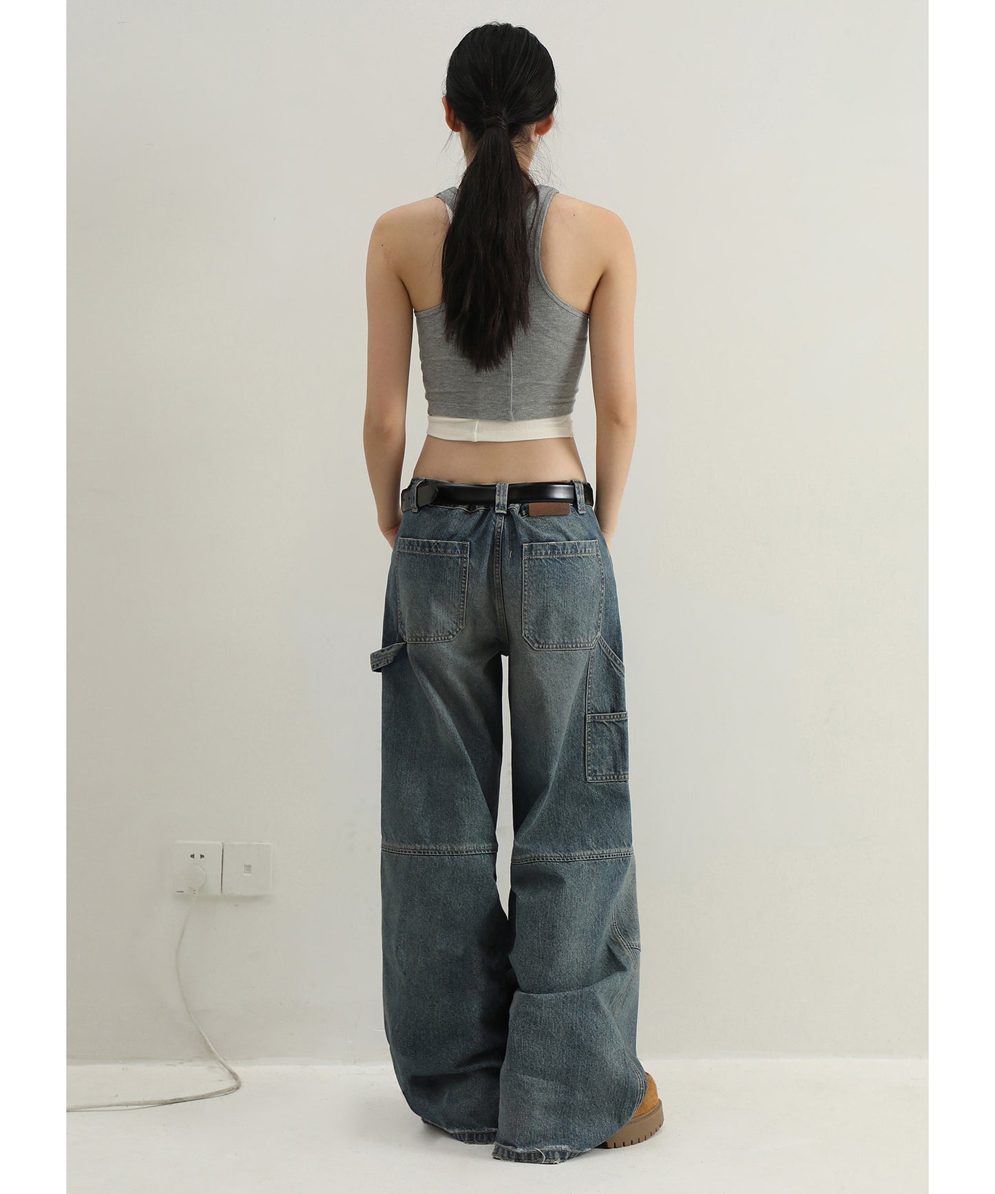 ルーズフィット ワークデザイン ローライズ デニムパンツ NZK6217【MASONPRINCE】【2025SS】