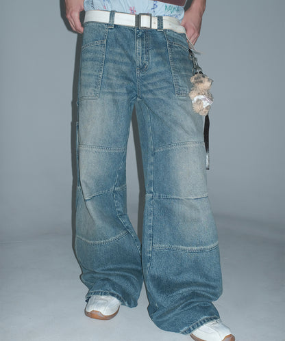 ルーズフィット ワークデザイン ローライズ デニムパンツ NZK6217【MASONPRINCE】【2025SS】