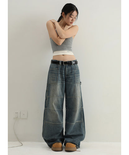 ルーズフィット ワークデザイン ローライズ デニムパンツ NZK6217【MASONPRINCE】【2025SS】