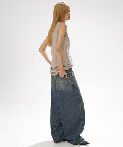 ルーズフィット 裾ダメージ デニムパンツ NZK6222【MASONPRINCE】【2025SS】