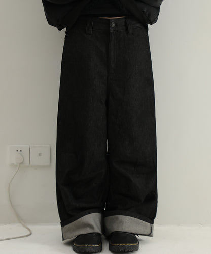 ワイドシルエット インディゴ デニムパンツ NZK6225【MASONPRINCE】【2025SS】