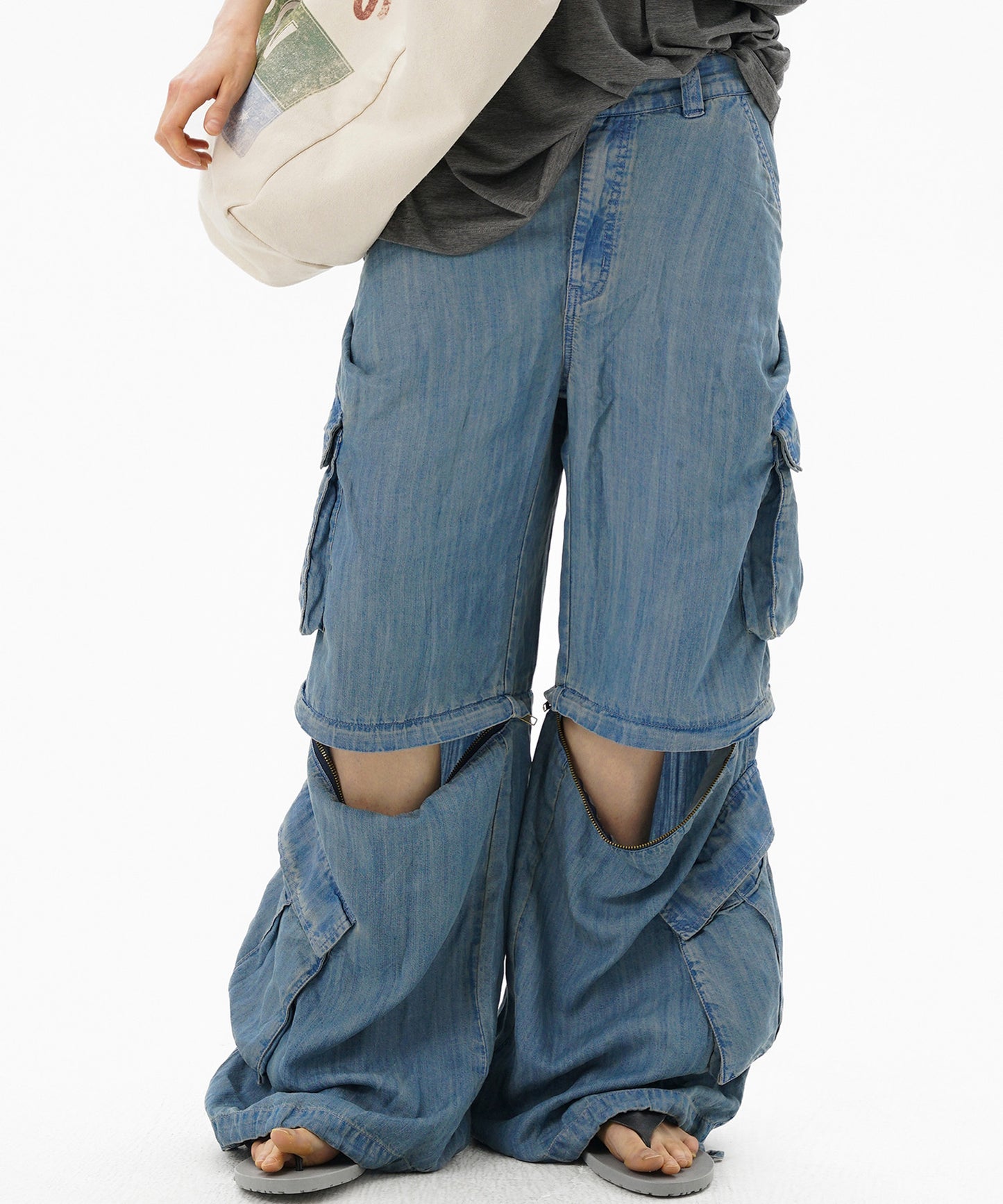 【自社サイト限定】ルーズフィット 2way カーゴデニムパンツ NZK6236【MASONPRINCE】【2025SS】