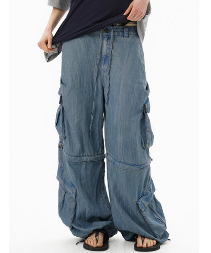 【自社サイト限定】ルーズフィット 2way カーゴデニムパンツ NZK6236【MASONPRINCE】【2025SS】