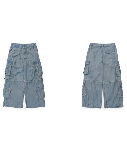 【自社サイト限定】ルーズフィット 2way カーゴデニムパンツ NZK6236【MASONPRINCE】【2025SS】