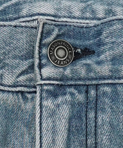 ルーズフィット ダブルニー ダメージ加工 デニムパンツ NZK6243【MASONPRINCE】【2025AW】