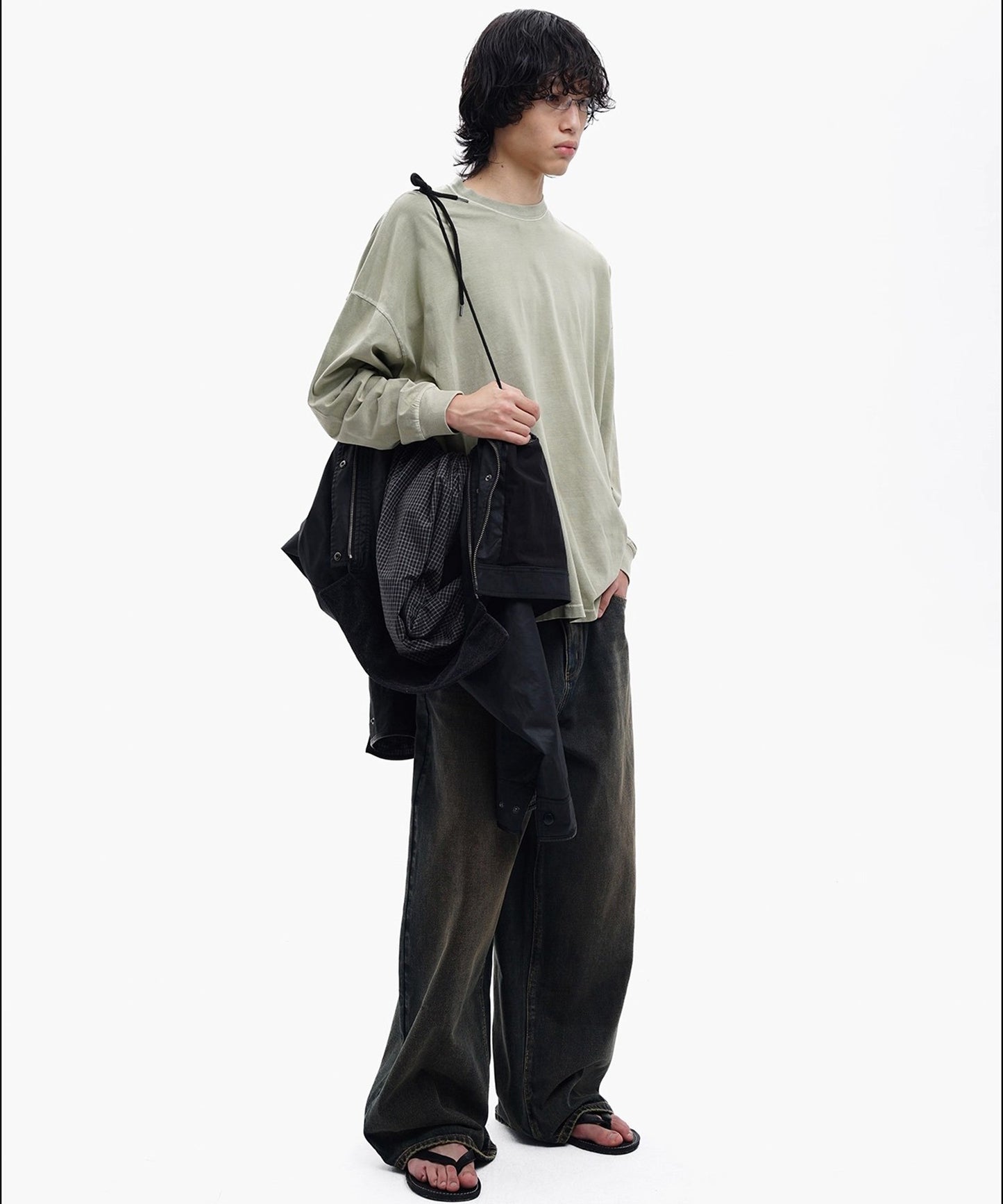 ルーズフィット オーバーダイ デニムパンツ NZK6245【MASONPRINCE】【2025AW】