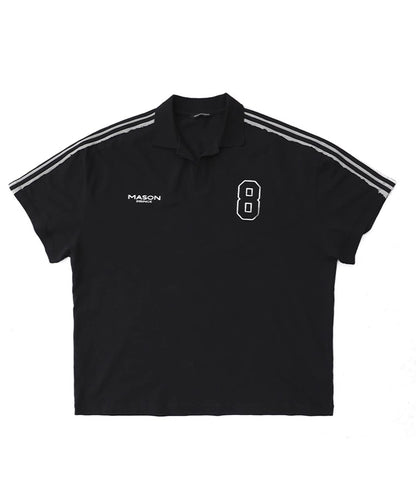 【SALE 30%OFF_特別価格適用※カートに入れるとセール価格が適用されます※】オーバーサイズ 袖ライン柄 ポロシャツ PL3042【MASONPRINCE】【2025SS】