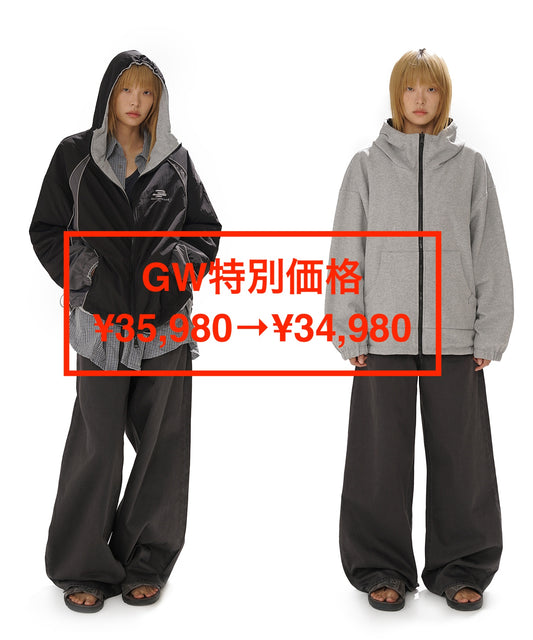 【GW特別価格適用※カートに入れるとセール価格が適用されます※】リバーシブル フード付き ナイロンジャケット JK4044【2025SS】
