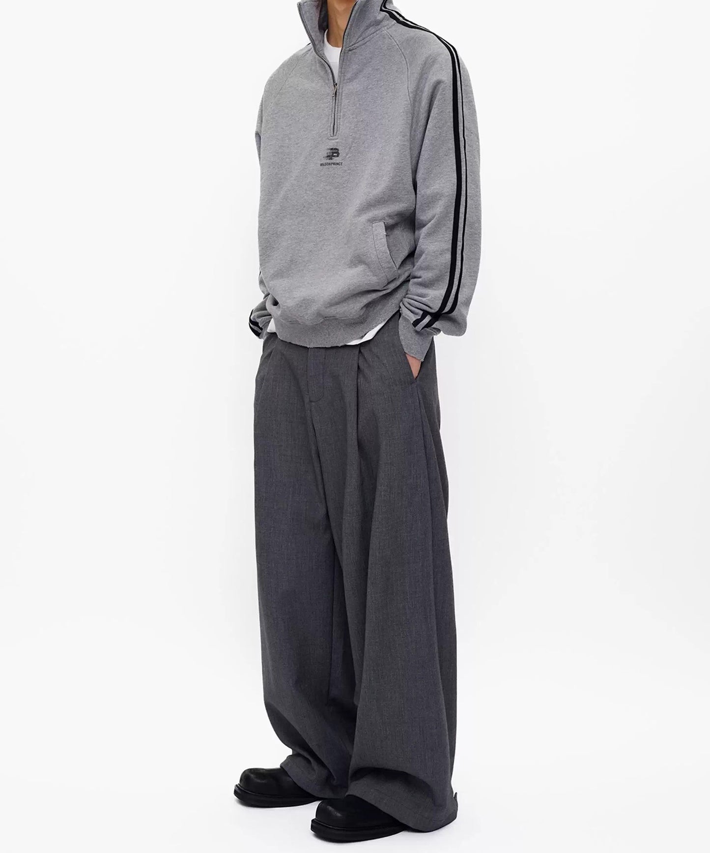 ルーズフィット 1タック ハイウエスト スラックス SK2114【MASONPRINCE】【2025AW】