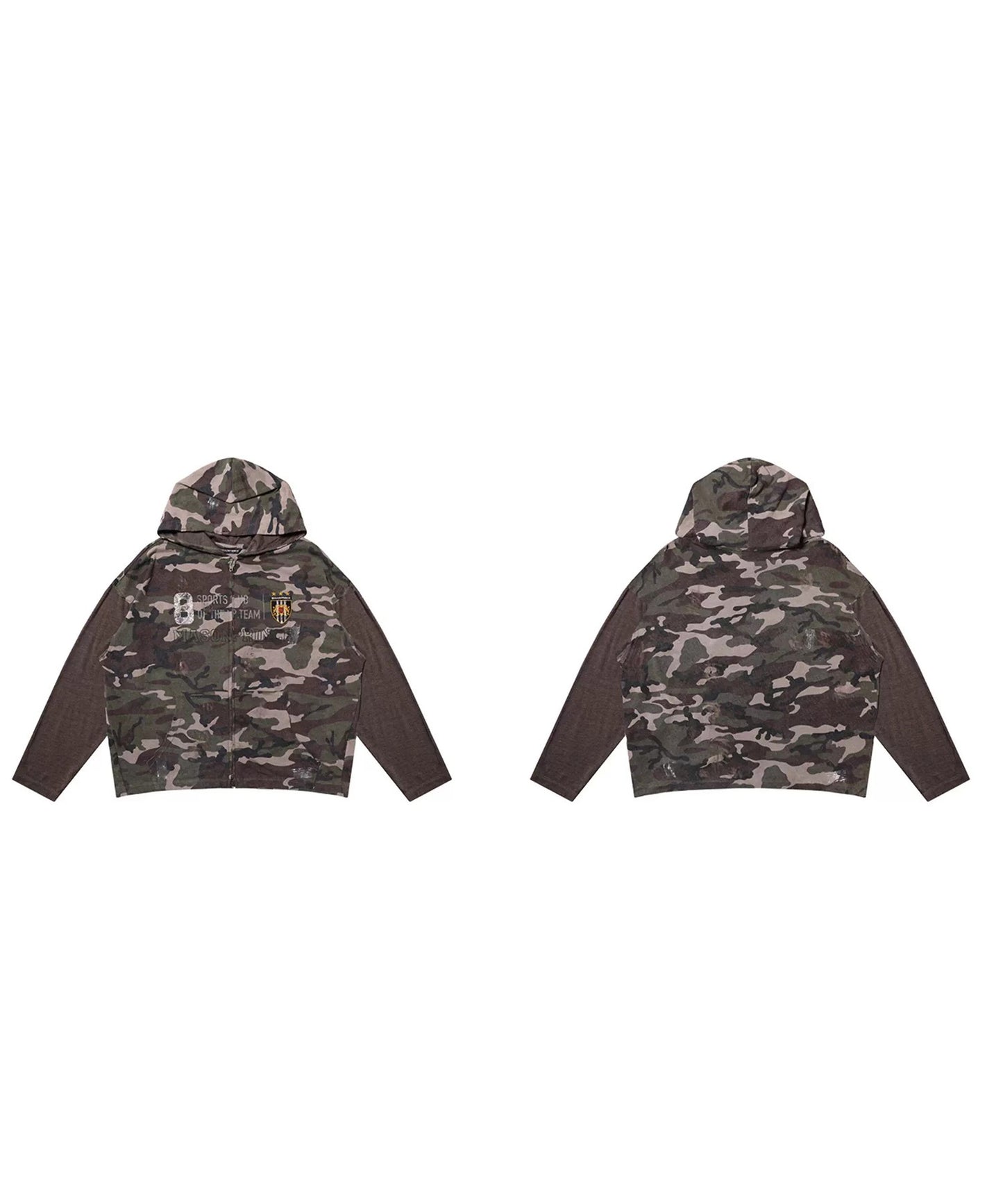 袖切り替え カモフラ柄 ZIPパーカー WT4291【MASONPRINCE】【2025AW】