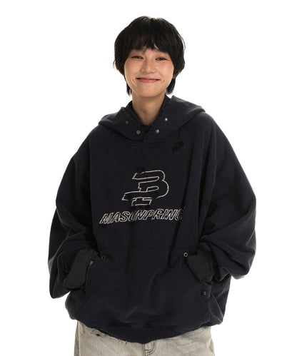 【SALE 50%OFF_特別価格適用※カートに入れるとセール価格が適用されます※】ダメージ加工 フロントロゴ パーカー WY6375【MASONPRINCE】