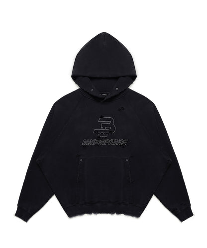 【SALE 50%OFF_特別価格適用※カートに入れるとセール価格が適用されます※】ダメージ加工 フロントロゴ パーカー WY6375【MASONPRINCE】