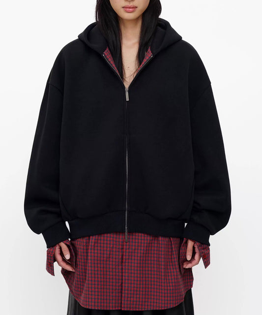 オーバーサイズ レイヤードデザイン ZIPパーカー WY6433【MASONPRINCE】【2025AW】