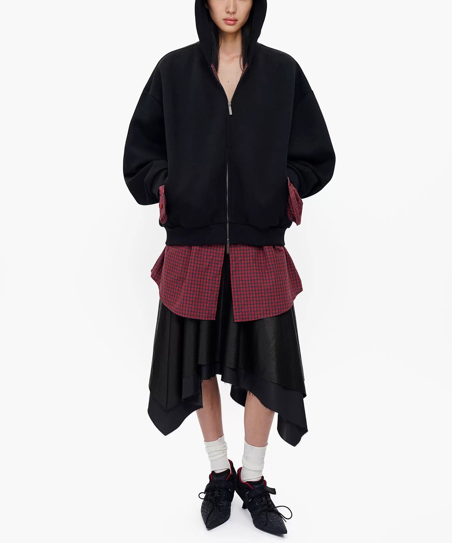 オーバーサイズ レイヤードデザイン ZIPパーカー WY6433【MASONPRINCE】【2025AW】