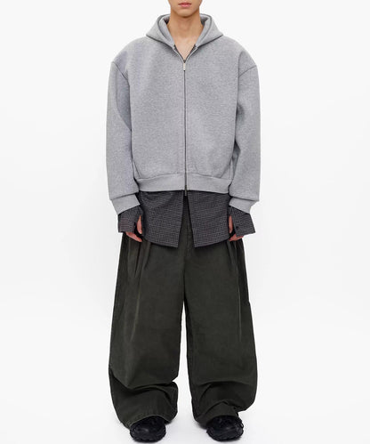 オーバーサイズ レイヤードデザイン ZIPパーカー WY6433【MASONPRINCE】【2025AW】