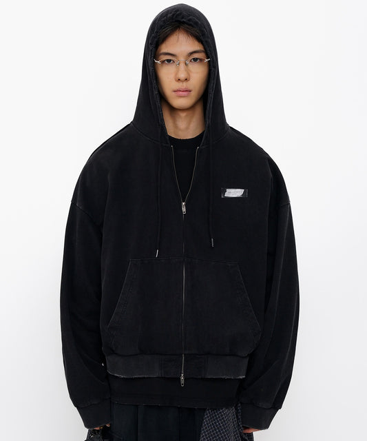 オーバーサイズ ウォッシュ加工 ダブルZIP パーカー WY6439【MASONPRINCE】【2025AW】