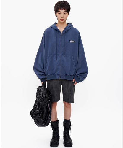 オーバーサイズ ウォッシュ加工 ダブルZIP パーカー WY6439【MASONPRINCE】【2025AW】