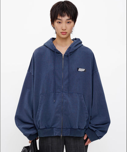 オーバーサイズ ウォッシュ加工 ダブルZIP パーカー WY6439【MASONPRINCE】【2025AW】