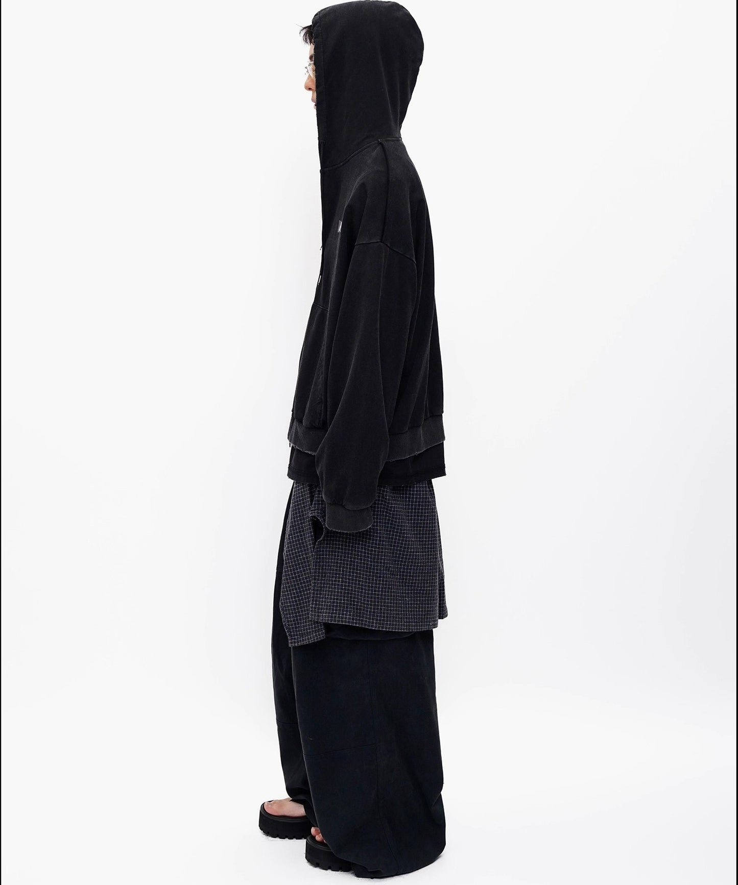 オーバーサイズ ウォッシュ加工 ダブルZIP パーカー WY6439【MASONPRINCE】【2025AW】
