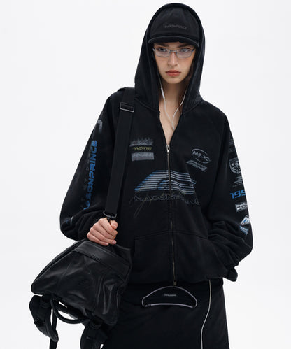 オーバーサイズ レーシングデザイン ZIPパーカー WY6461【MASONPRINCE】【2025AW】