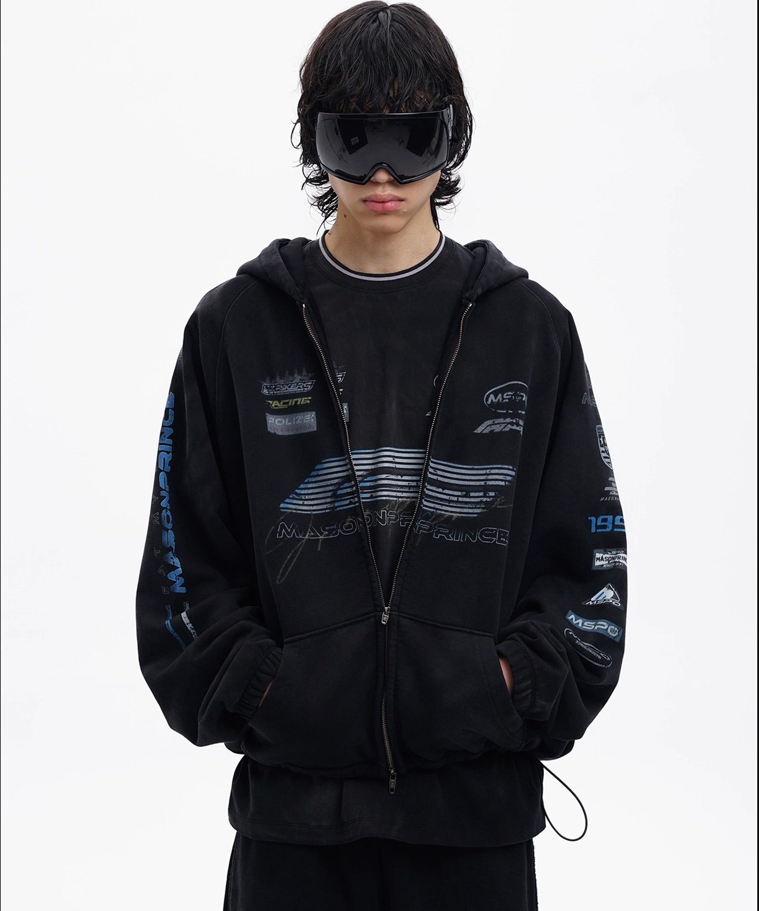 オーバーサイズ レーシングデザイン ZIPパーカー WY6461