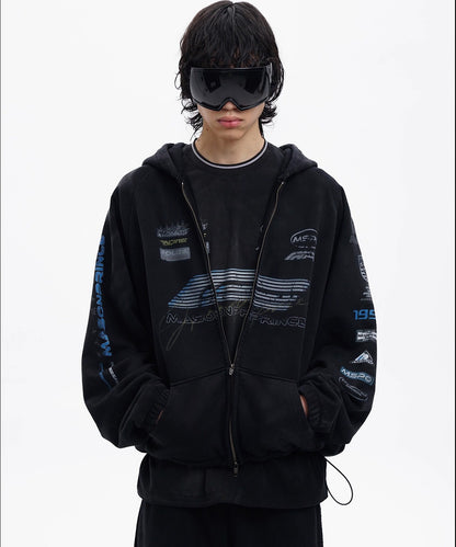 オーバーサイズ レーシングデザイン ZIPパーカー WY6461【MASONPRINCE】【2025AW】