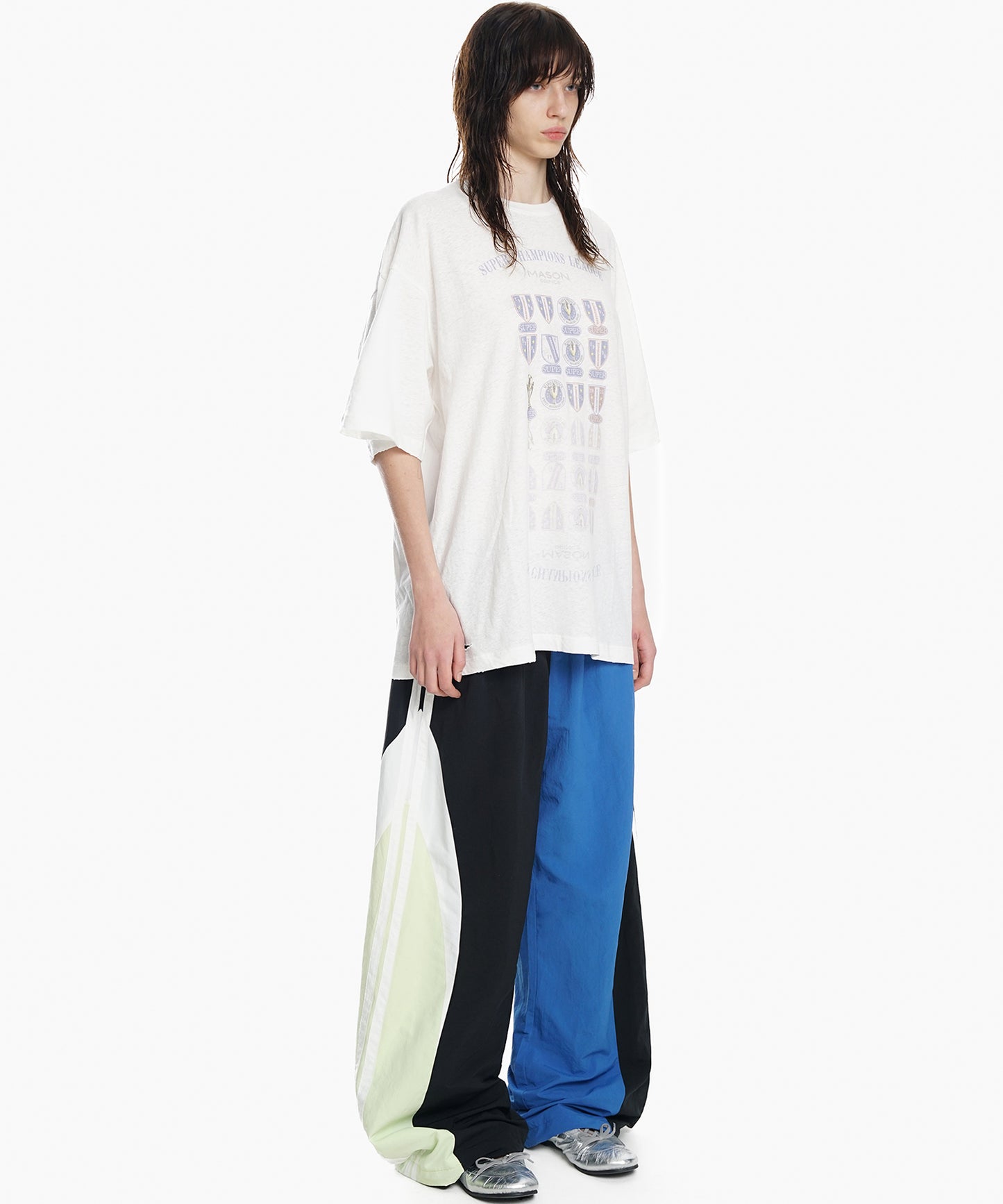 ルーズフィット サイドライン トラックパンツ XXK4318【MASONPRINCE】【2025SS】