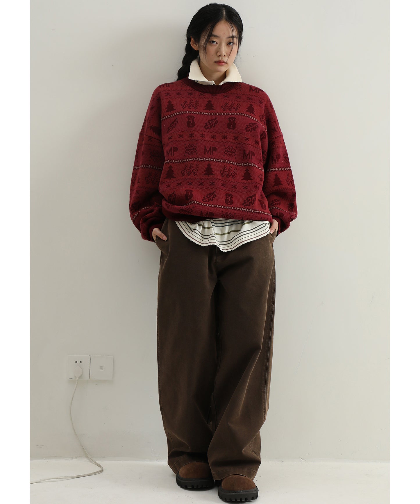 【SALE 30%OFF_特別価格適用※カートに入れるとセール価格が適用されます※】ルーズフィット 裾ボタン ヴィンテージ加工 ワークパンツ XXK4321【MASONPRINCE】【2025SS】