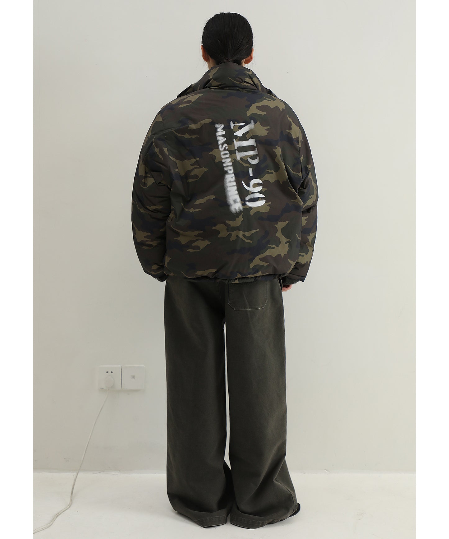 【SALE 30%OFF_特別価格適用※カートに入れるとセール価格が適用されます※】ルーズフィット 裾ボタン ヴィンテージ加工 ワークパンツ XXK4321【MASONPRINCE】【2025SS】
