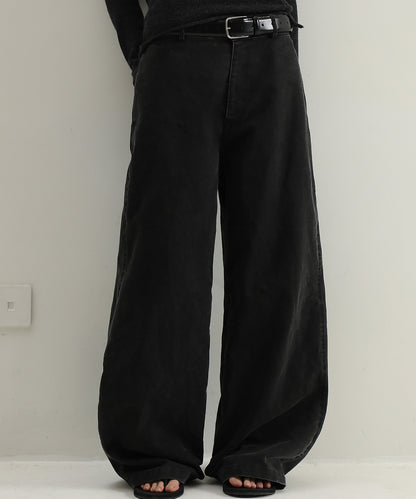 【SALE 30%OFF_特別価格適用※カートに入れるとセール価格が適用されます※】ルーズフィット 裾ボタン ヴィンテージ加工 ワークパンツ XXK4321【MASONPRINCE】【2025SS】