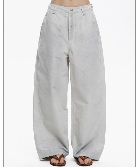 ルーズフィット サイドベルト スプレー加工 シミターパンツ XXK4340【MASONPRINCE】【2025SS】