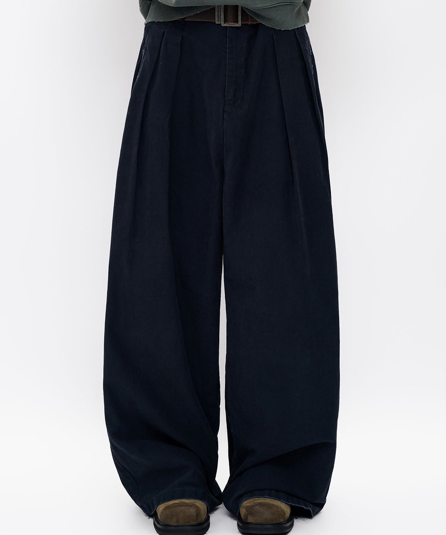 ルーズフィット ダブルプリーツ コットンワークパンツ XXK4359【MASONPRINCE】【2025AW】
