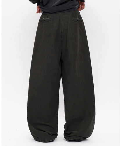 ルーズフィット ダブルプリーツ コットンワークパンツ XXK4359【MASONPRINCE】【2025AW】