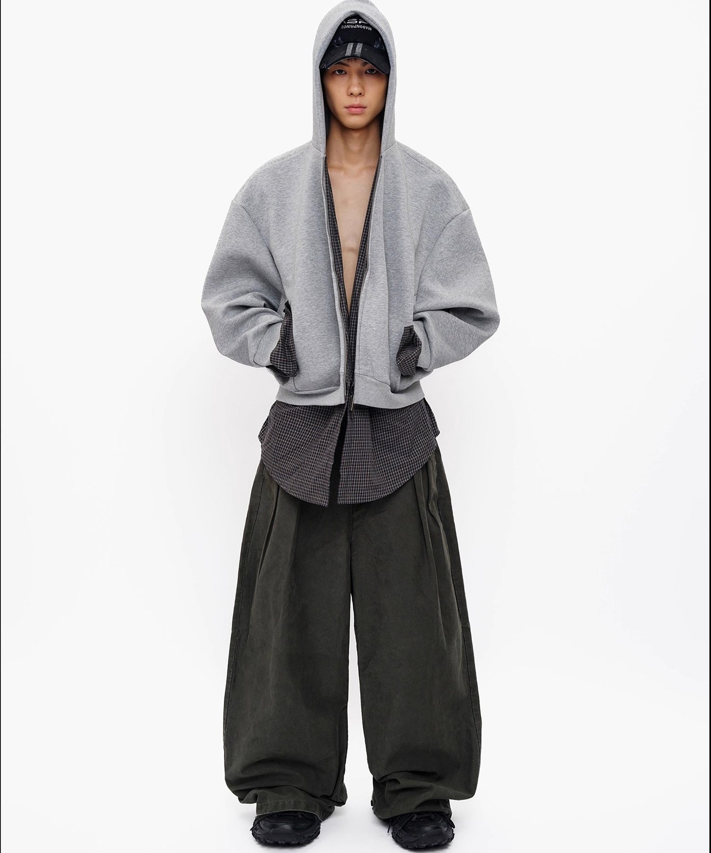 ルーズフィット ダブルプリーツ コットンワークパンツ XXK4359【MASONPRINCE】【2025AW】
