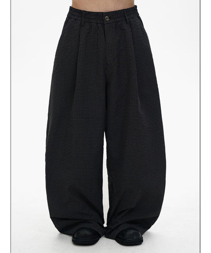 ルーズフィット ダブルプリーツ チェックパンツ XXK4365【MASONPRINCE】【2025SS】