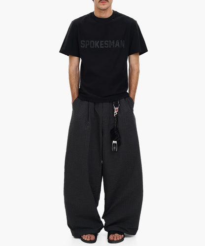 ルーズフィット ダブルプリーツ チェックパンツ XXK4365【MASONPRINCE】【2025SS】