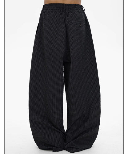 ルーズフィット ダブルプリーツ チェックパンツ XXK4365【MASONPRINCE】【2025SS】